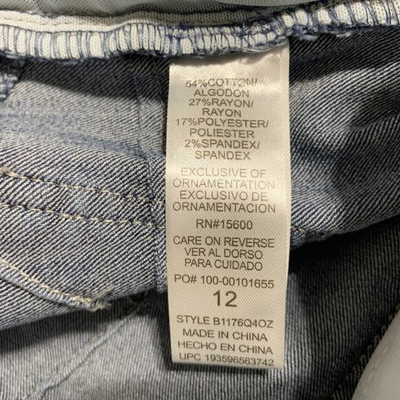 Democracy Ab Solution Ankle Skimmer Light Wash Skinny Jeans Blue Women's 12 - Picture 8 of 9